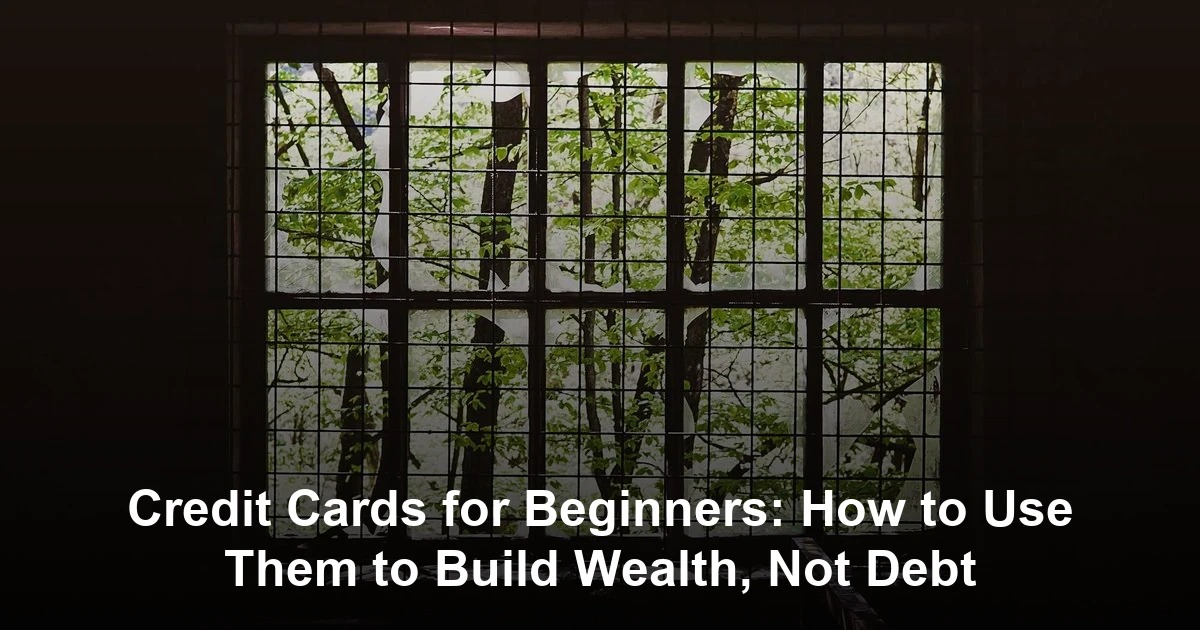 Credit Cards for Beginners: How to Use Them to Build Wealth, Not Debt