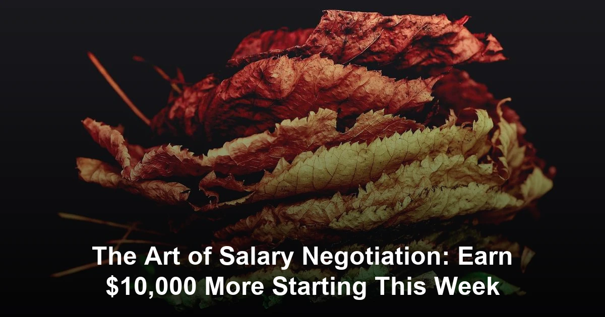 The Art of Salary Negotiation: Earn $10,000 More Starting This Week